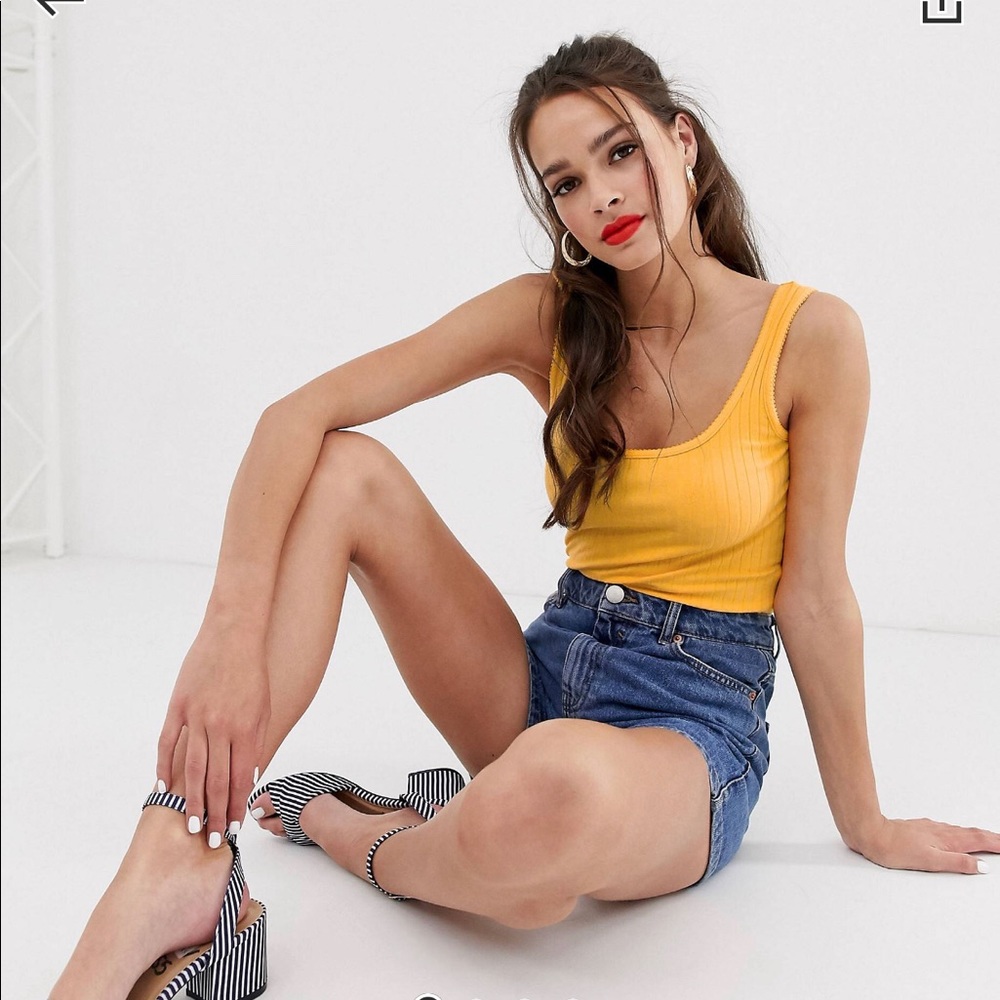 Miss Selfridge Ribbed Tank with Scoop Neck
